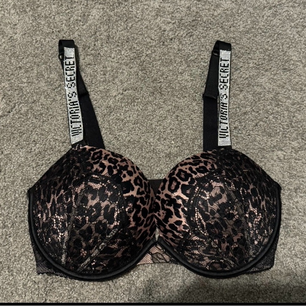 Victoria's Secret Leopard VERY SEXY push up BLING straps